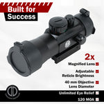 Dagger Defense DD240 2x Magnified Red Dot reflex sight optic