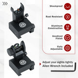 *Open box-Dagger Defense BUIS crescent flip up iron sights for back up optic solutions