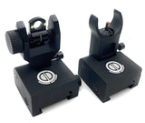 *Open box-Dagger Defense BUIS crescent flip up iron sights for back up optic solutions