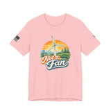 Not a Fan Wind Turbine T-Shirt — Retro Sunset Eco Humor Tee