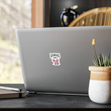 Death Metal Axolotl Kiss-Cut Vinyl Sticker — Cute Pink Axolotl Decal