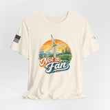 Not a Fan Wind Turbine T-Shirt — Retro Sunset Eco Humor Tee