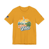 Not a Fan Wind Turbine T-Shirt — Retro Sunset Eco Humor Tee