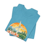 Not a Fan Wind Turbine T-Shirt — Retro Sunset Eco Humor Tee