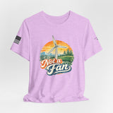 Not a Fan Wind Turbine T-Shirt — Retro Sunset Eco Humor Tee