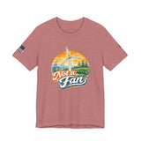 Not a Fan Wind Turbine T-Shirt — Retro Sunset Eco Humor Tee