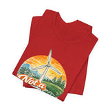 Not a Fan Wind Turbine T-Shirt — Retro Sunset Eco Humor Tee