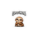 Speed Metal Sloth Kiss-Cut Vinyl Sticker — Cute Heavy Metal Decal for Laptops, Water Bottles & Cars