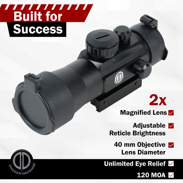 *OPEN BOX* Dagger Defense DD240 2x Magnified Red Dot reflex sight optic