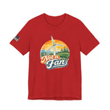 Not a Fan Wind Turbine T-Shirt — Retro Sunset Eco Humor Tee