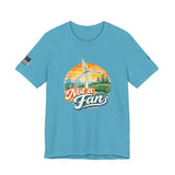 Not a Fan Wind Turbine T-Shirt — Retro Sunset Eco Humor Tee