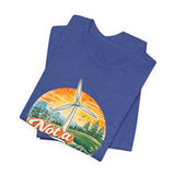 Not a Fan Wind Turbine T-Shirt — Retro Sunset Eco Humor Tee