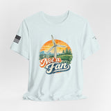 Not a Fan Wind Turbine T-Shirt — Retro Sunset Eco Humor Tee