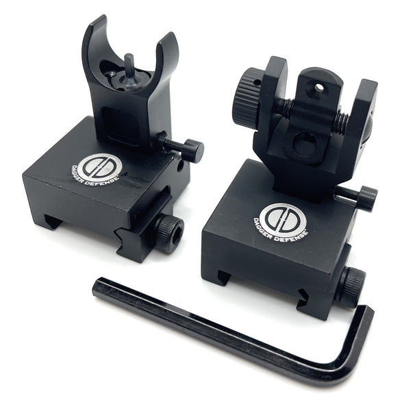 Dagger Defense BUIS crescent flip up iron sights for back up optic solutions