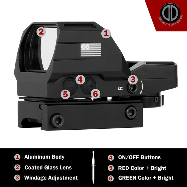 DD119X Battle Flag Red Dot Reflex Sight Scope, Reflex Sight Optic